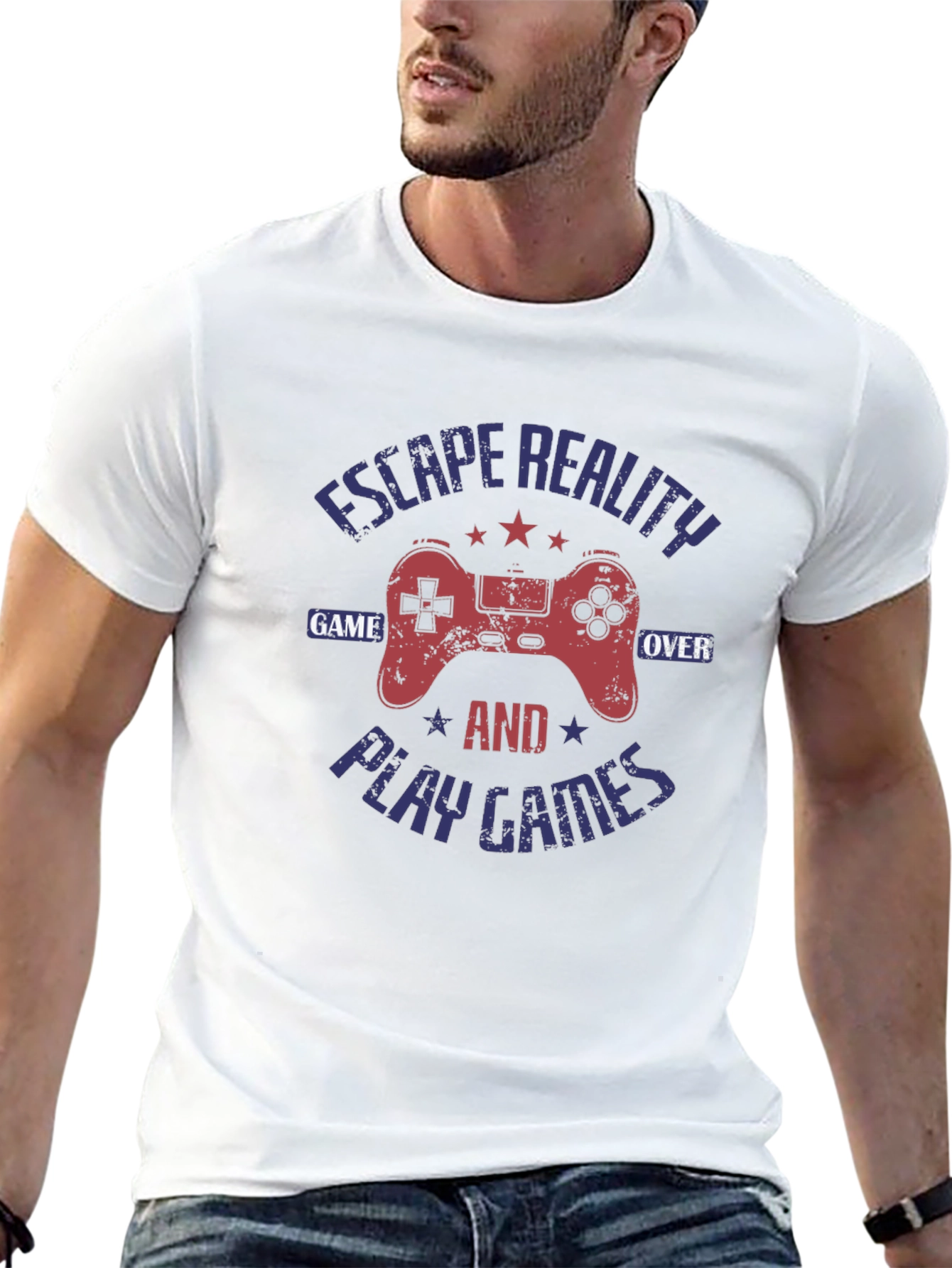 Escape Reality Game Over Gamer Graphic T-Shirt