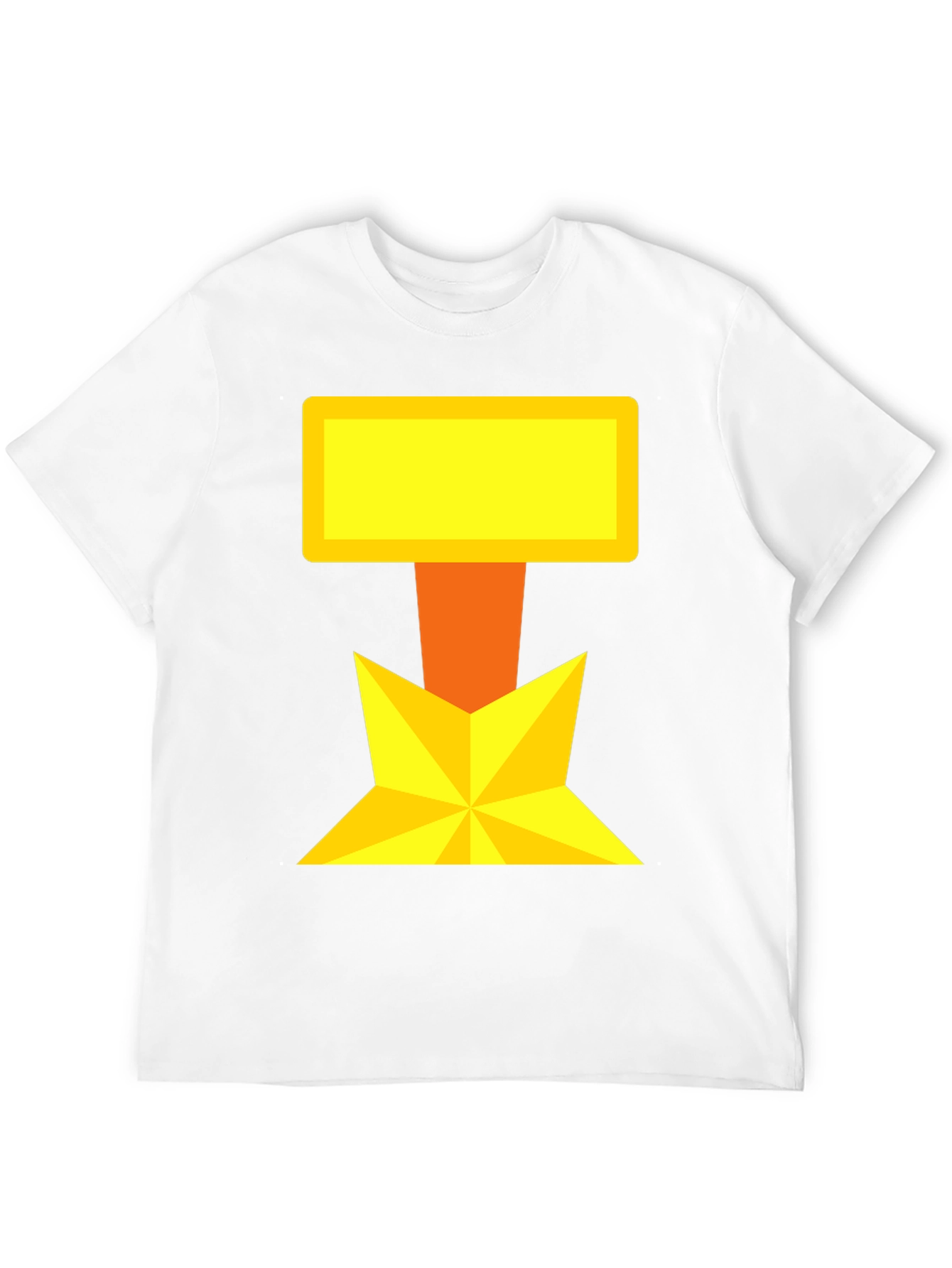 Bold Geometric Graphic Tee - Black Cotton Blend