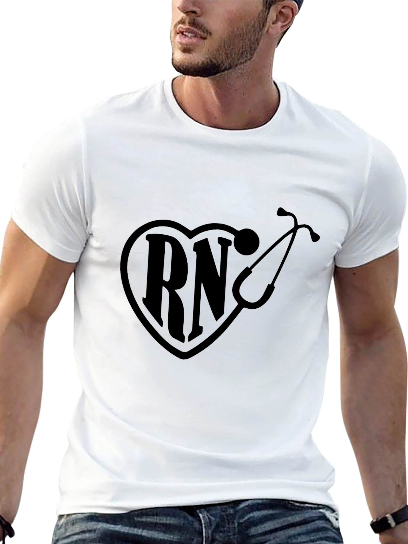 RN Heartbeat Stethoscope Graphic Tee