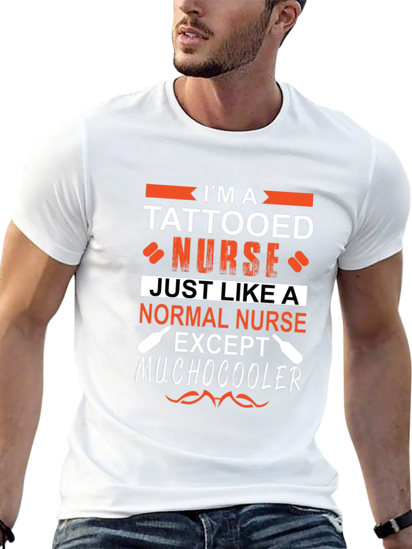 Tattooed Nurse Graphic Tee - Unique Novelty Shirt