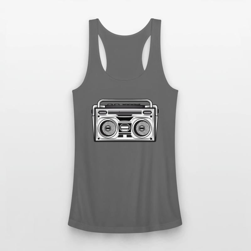 Cassette recorder in an 80s stencil look