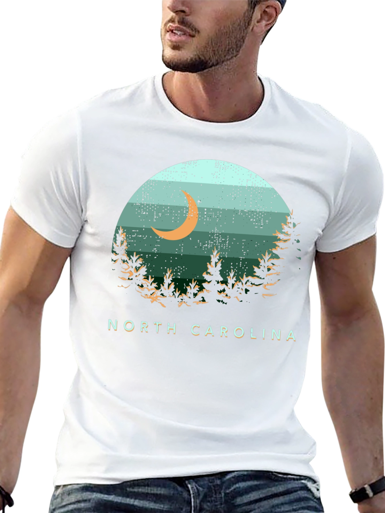 North Carolina Moon Graphic T-Shirt