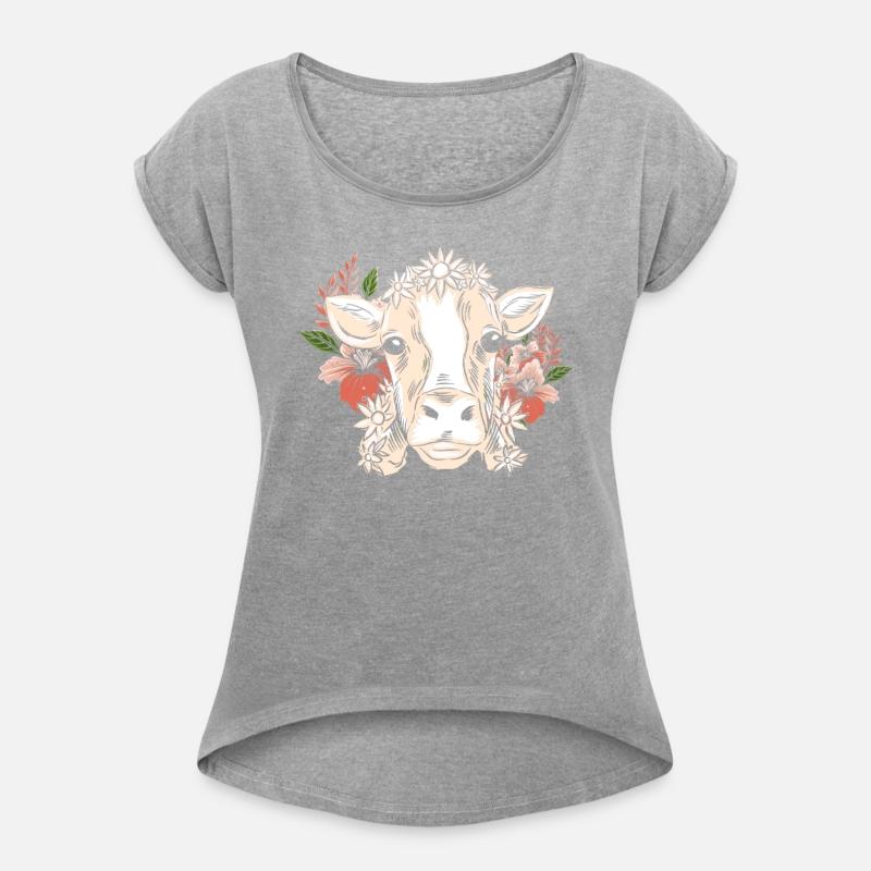 Cow With Flower Wreath Flower Pattern