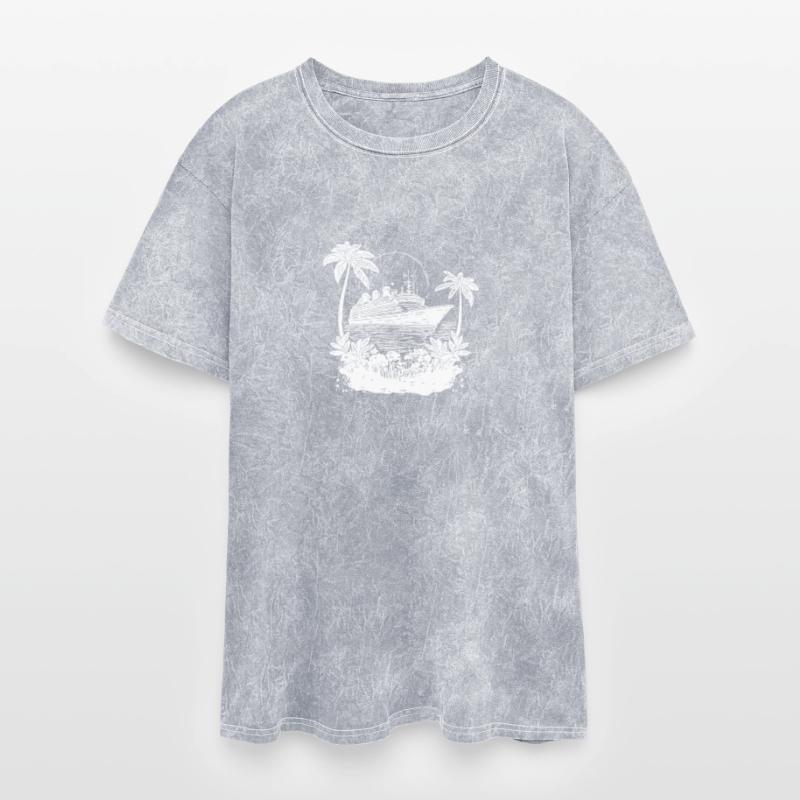 Cruise Ship In Sunset With Palm Trees