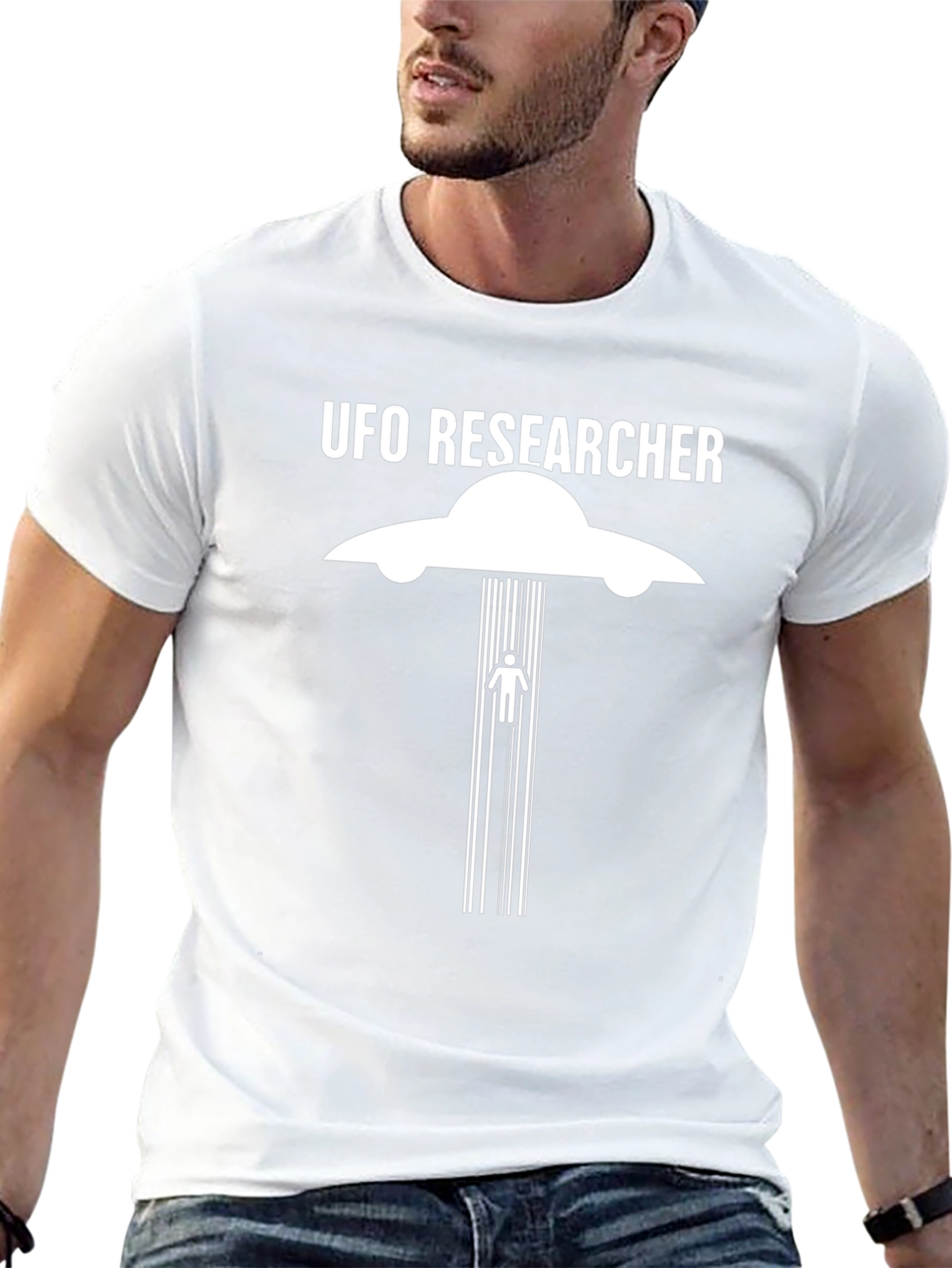 UFO Researcher Graphic T-Shirt - Alien Abduction Tee