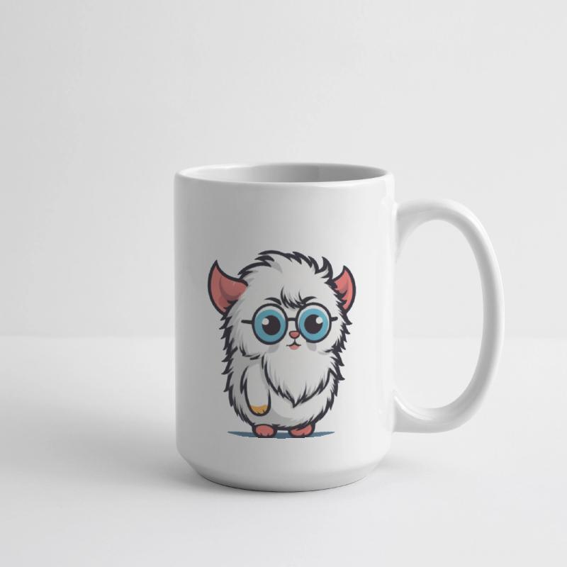 Cute fluffy creature with glasses