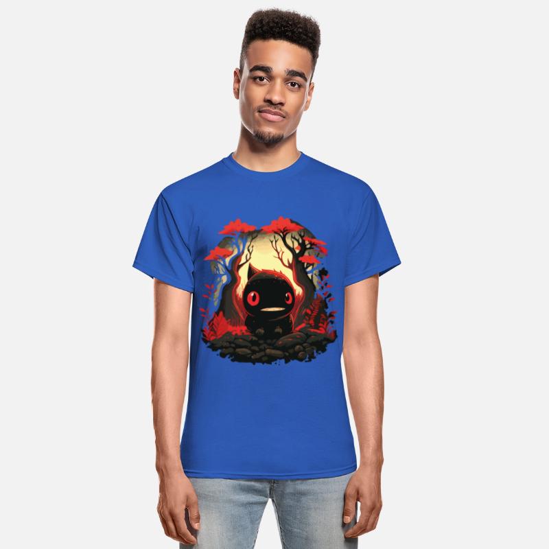 Cute forest monster in red