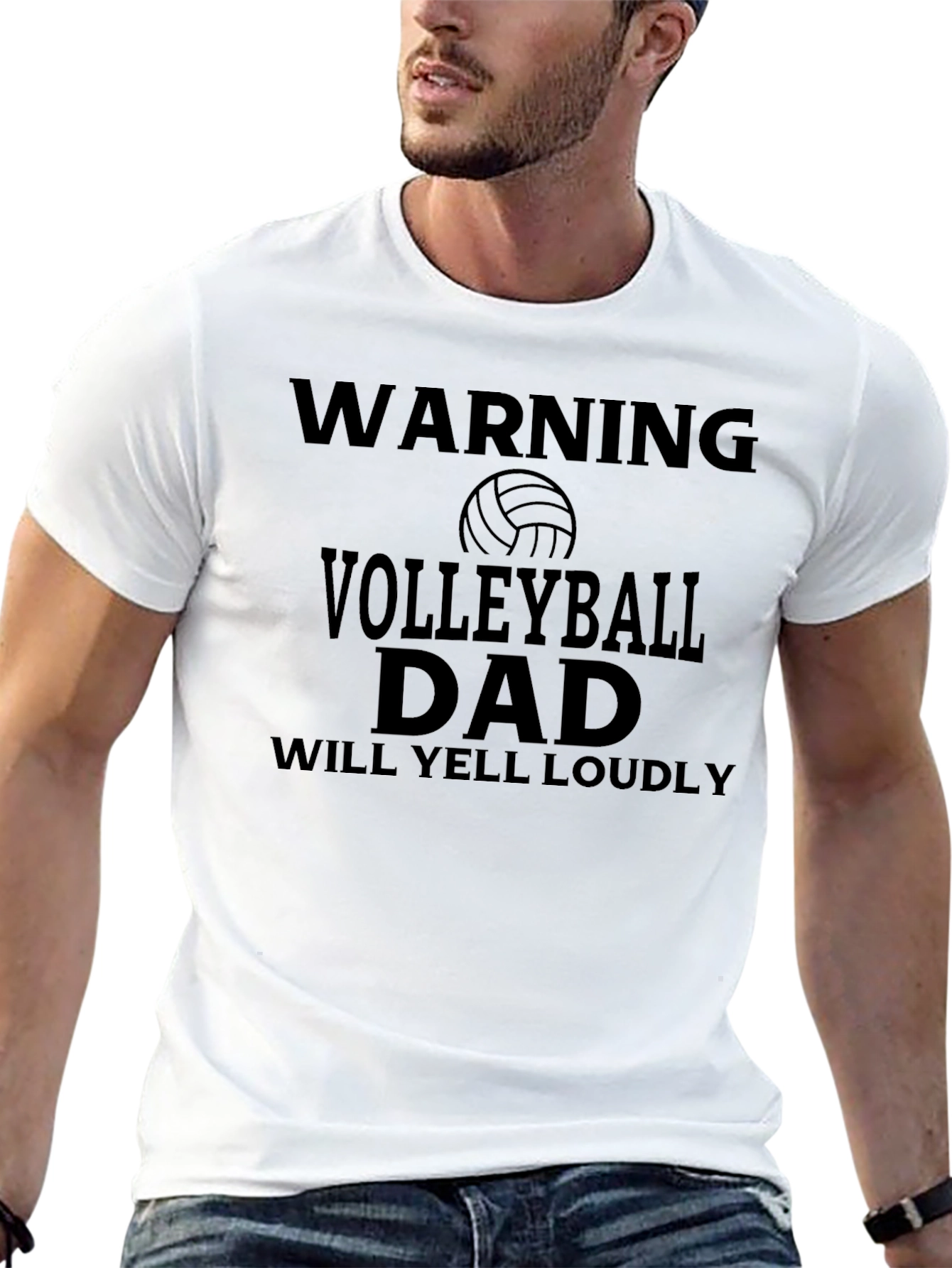 Volleyball Dad Warning T-Shirt - Loudly Yelling Supporter