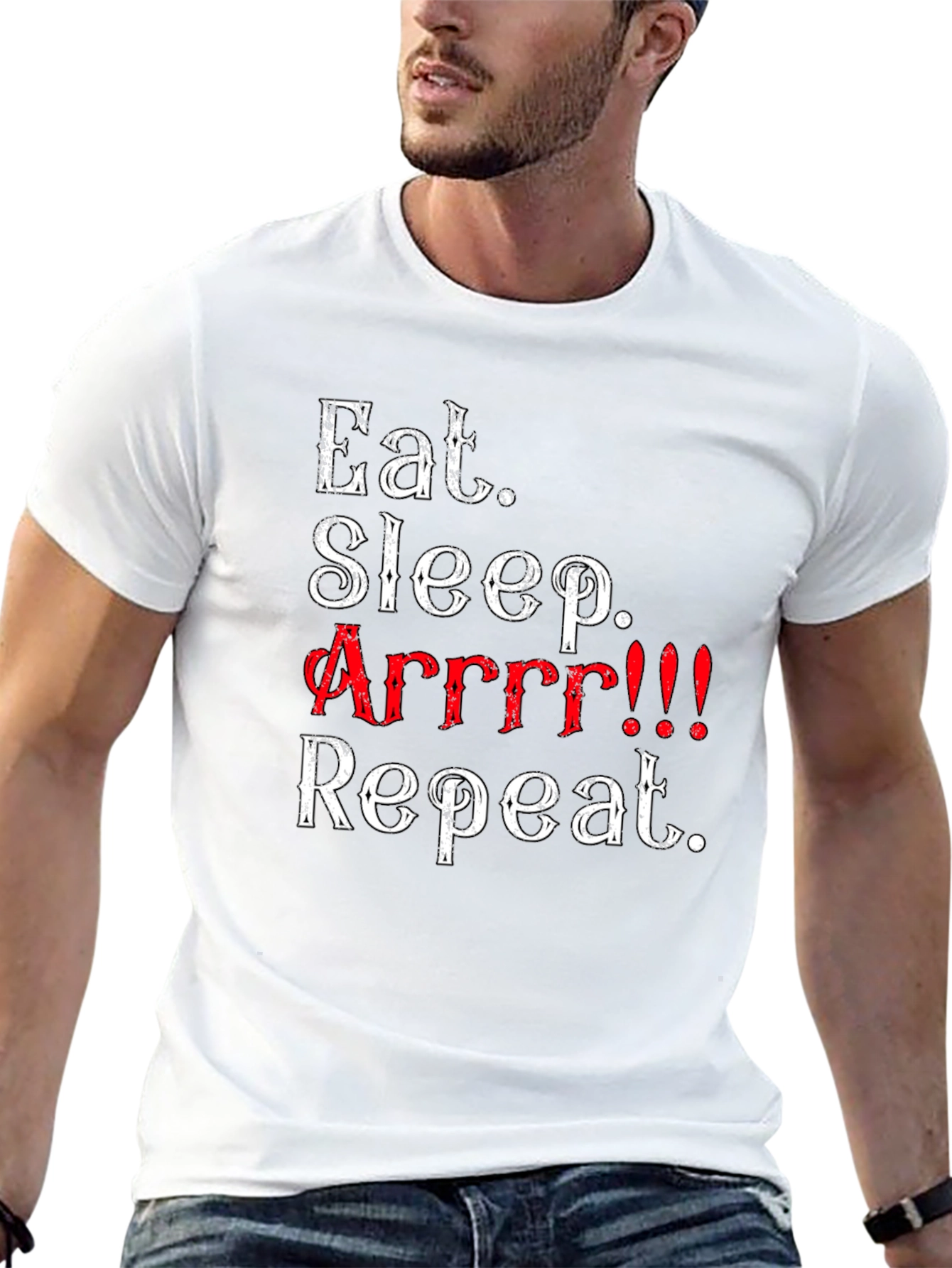 Eat Sleep Arrrr Repeat Funny Pirate T-Shirt