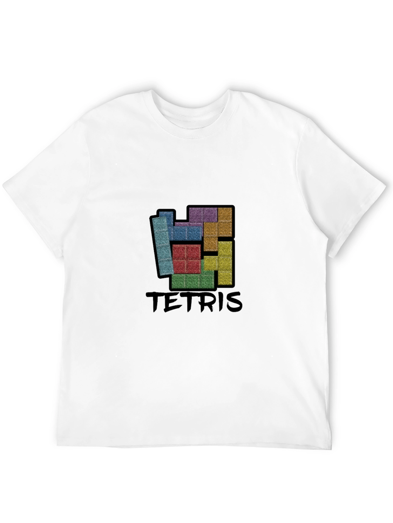 Tetris Graphic Print Black T-Shirt