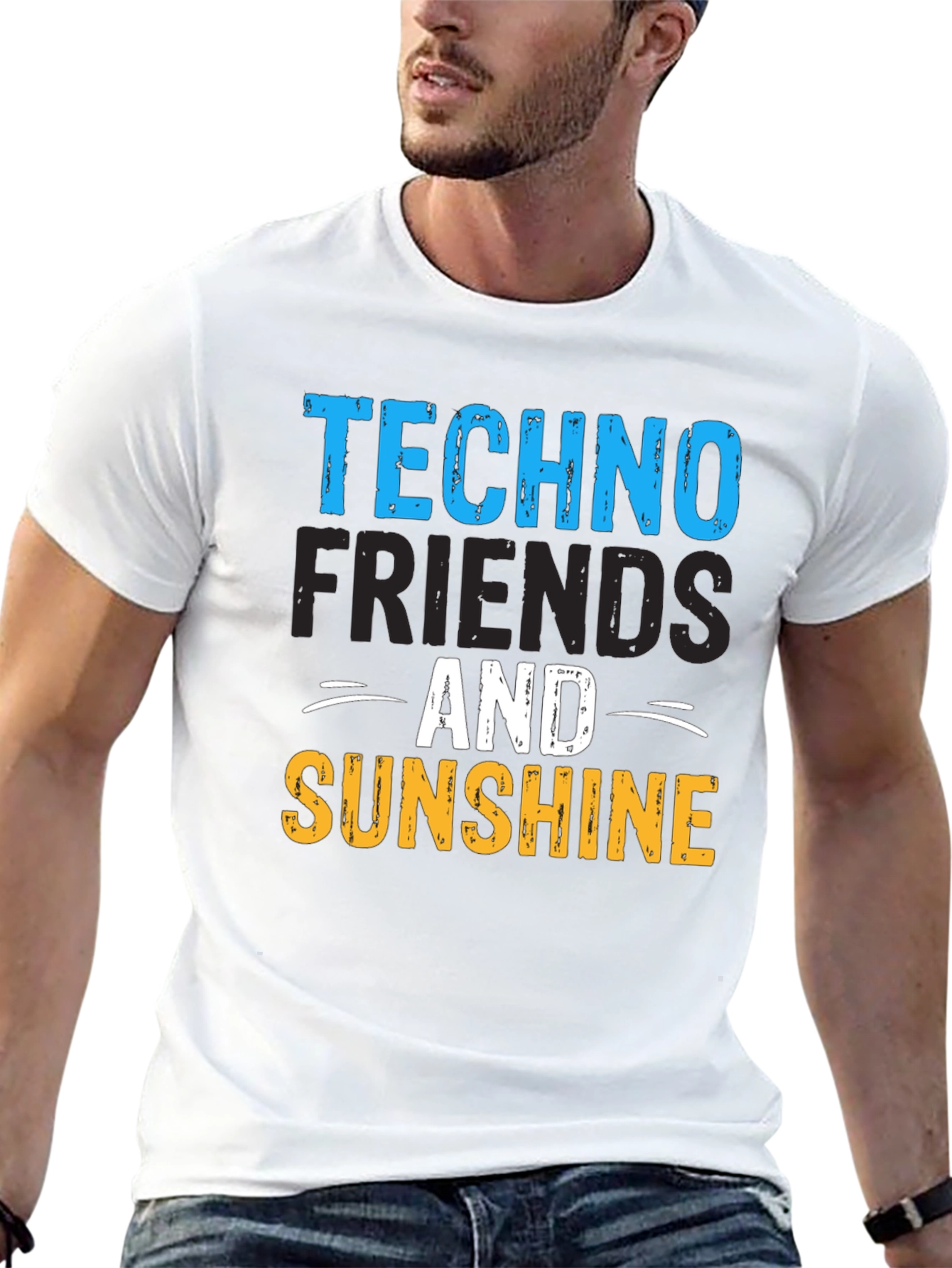 Techno Friends & Sunshine Graphic T-Shirt