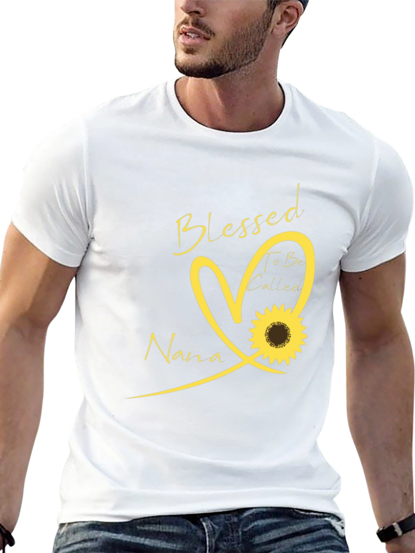 Blessed Nana T-Shirt - Sunflower Heart Design