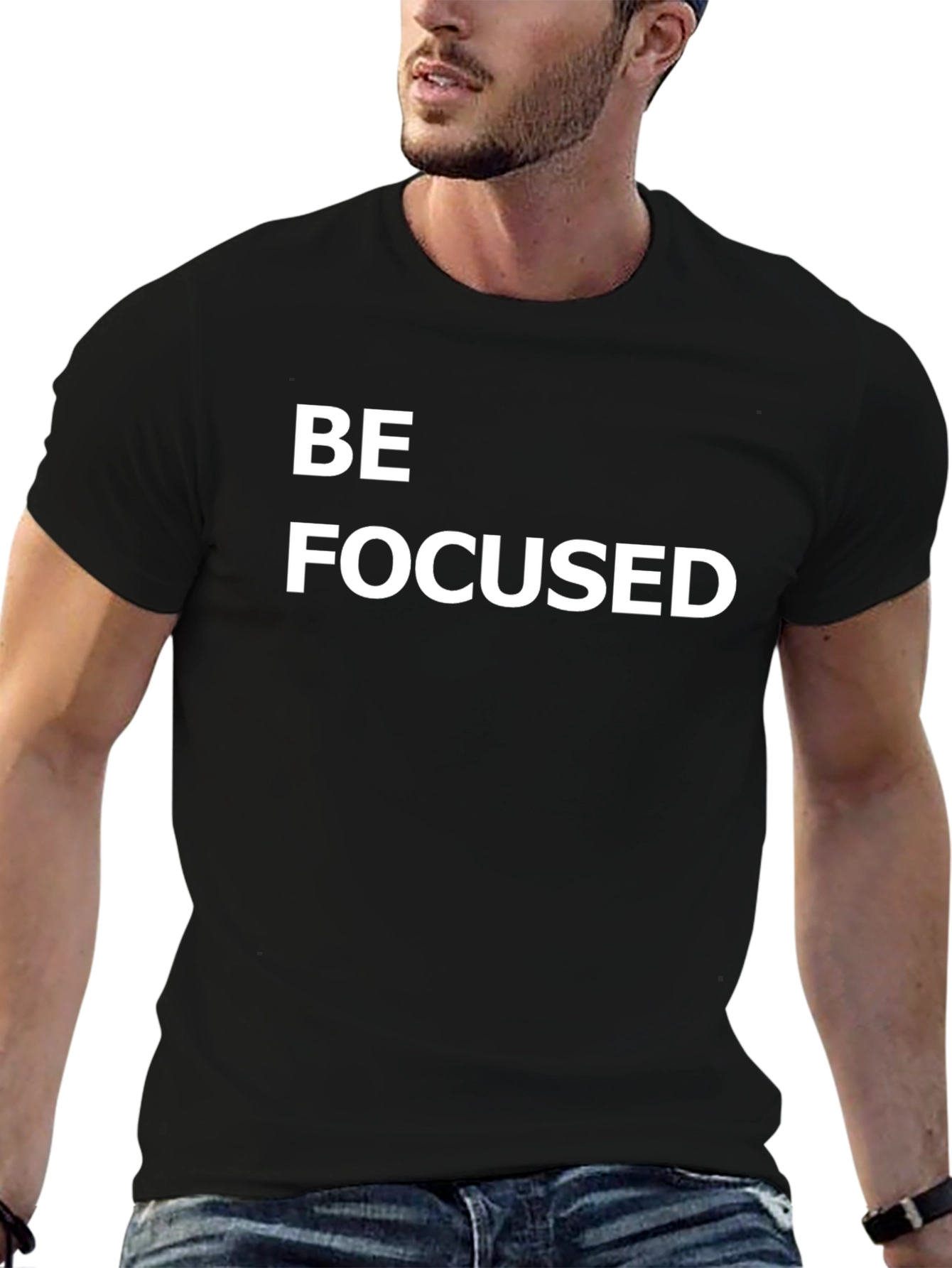 Be Focused Black T-Shirt | Motivational Tee