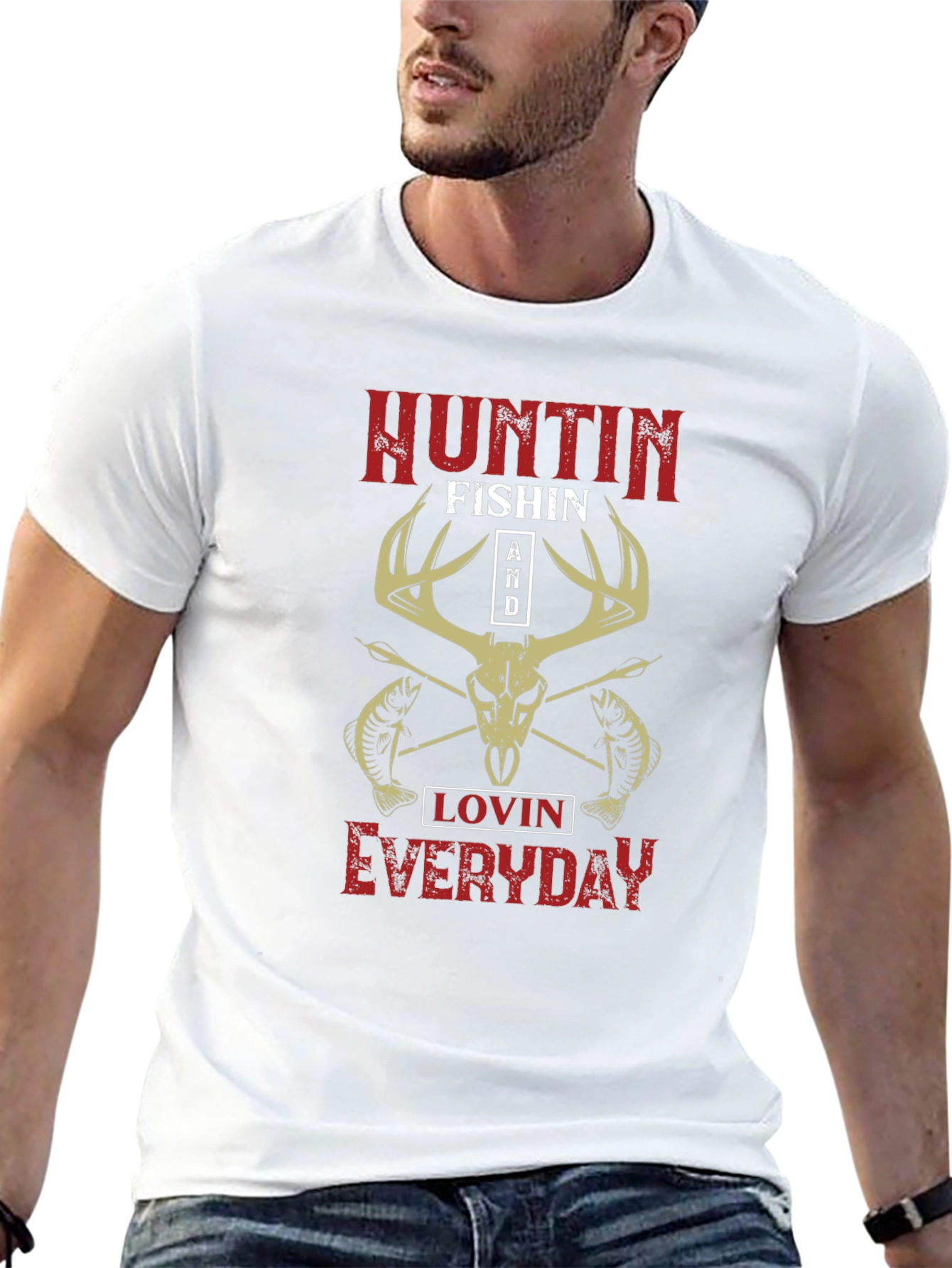Hunting Fishing Everyday Graphic Tee
