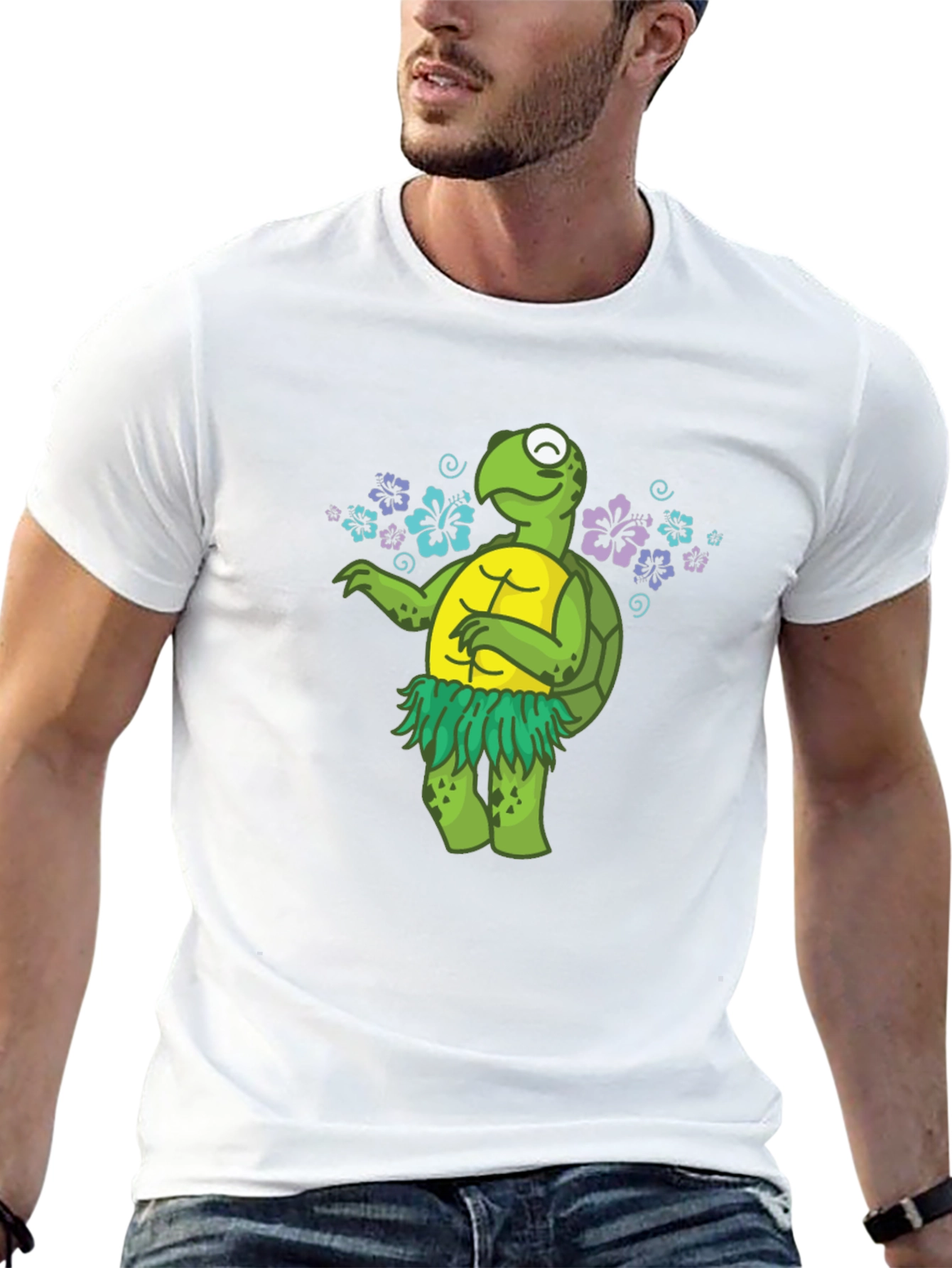Funny Turtle Hula Dancer Graphic T-Shirt