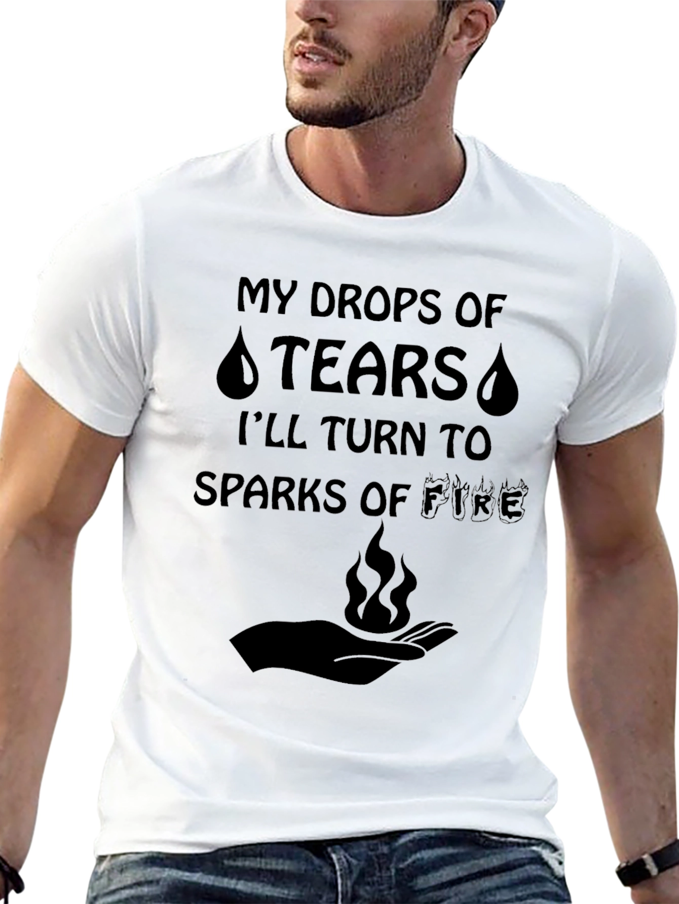Tears to Fire Graphic Tee - Motivational Black T-Shirt