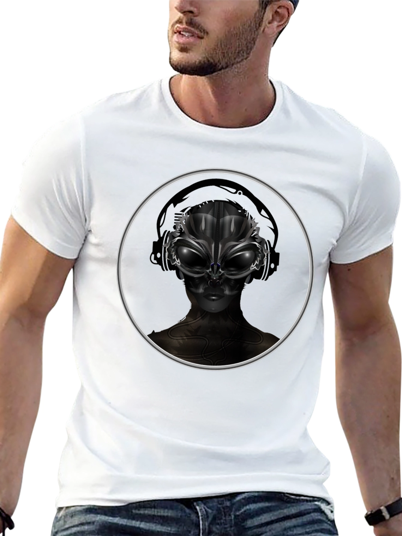 Alien DJ Graphic Tee - Black Unisex T-Shirt