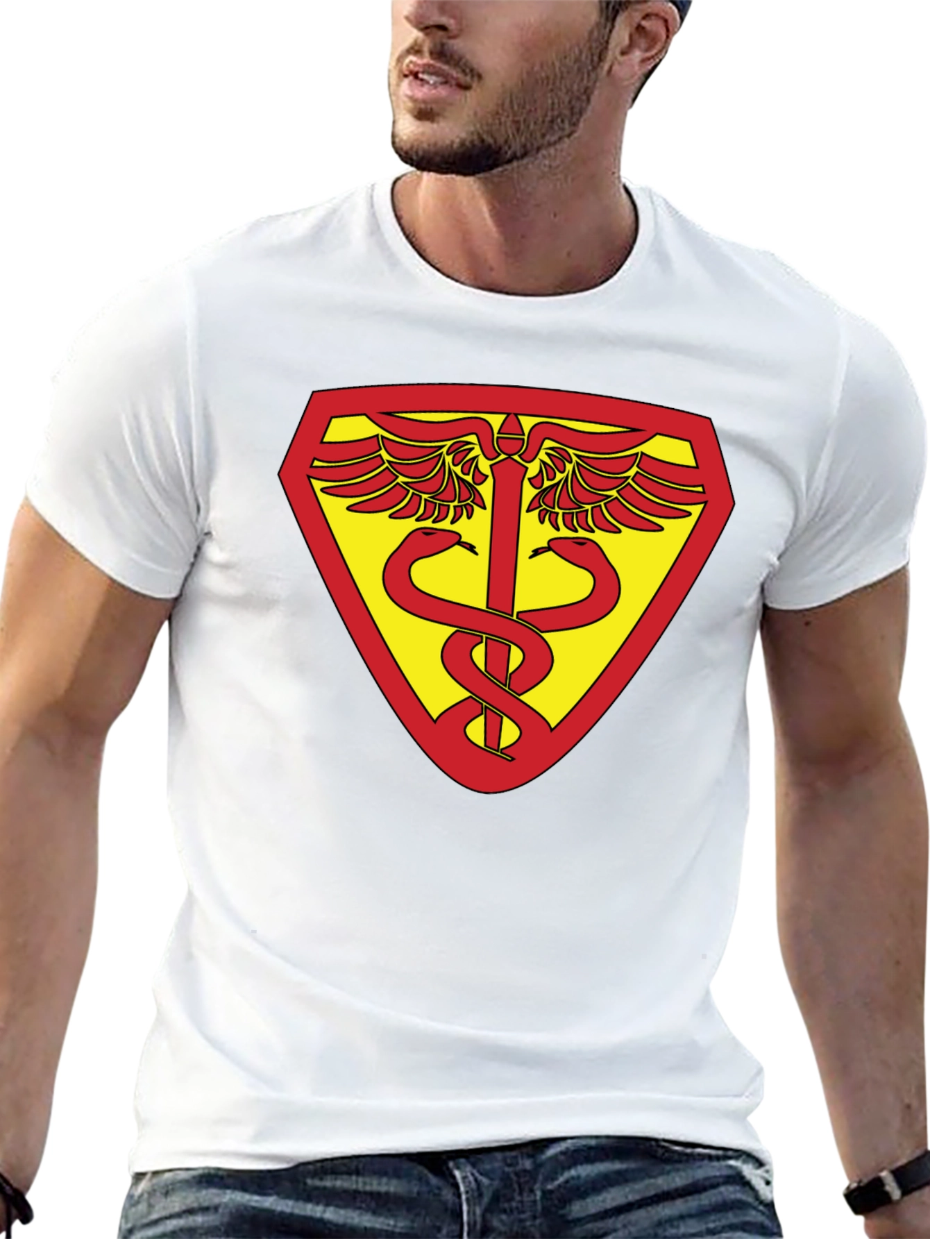Medical Symbol Shield Graphic Black T-Shirt