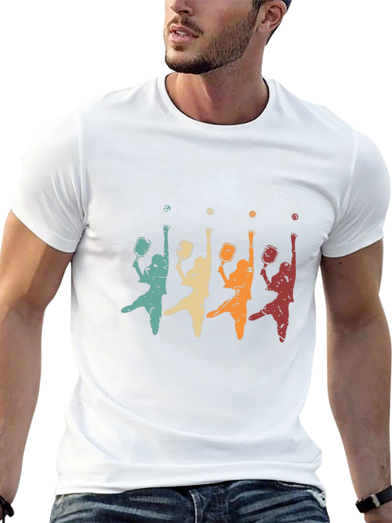 Retro Pickleball Player T-Shirt