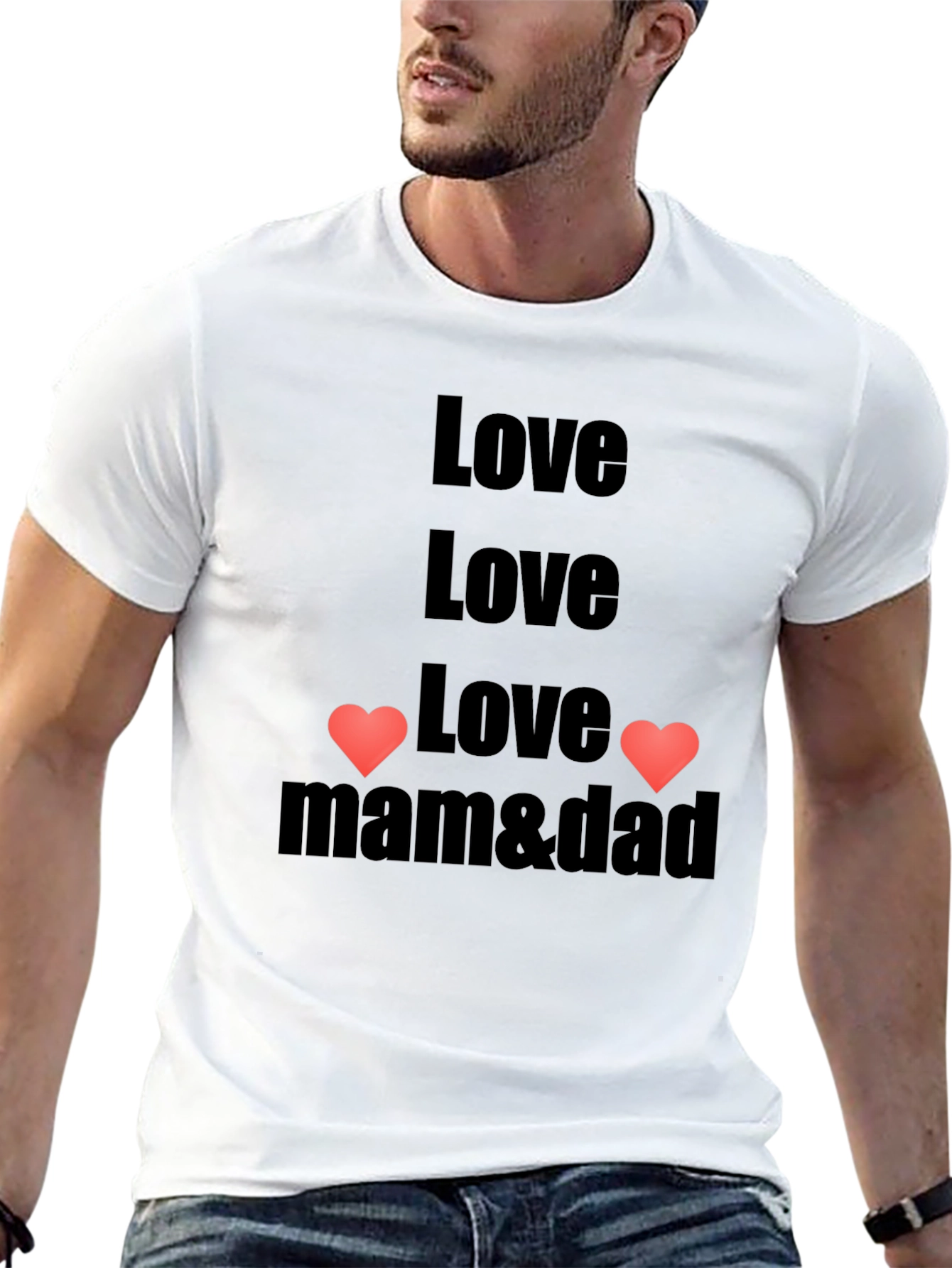 Love Mom & Dad T-Shirt - Black