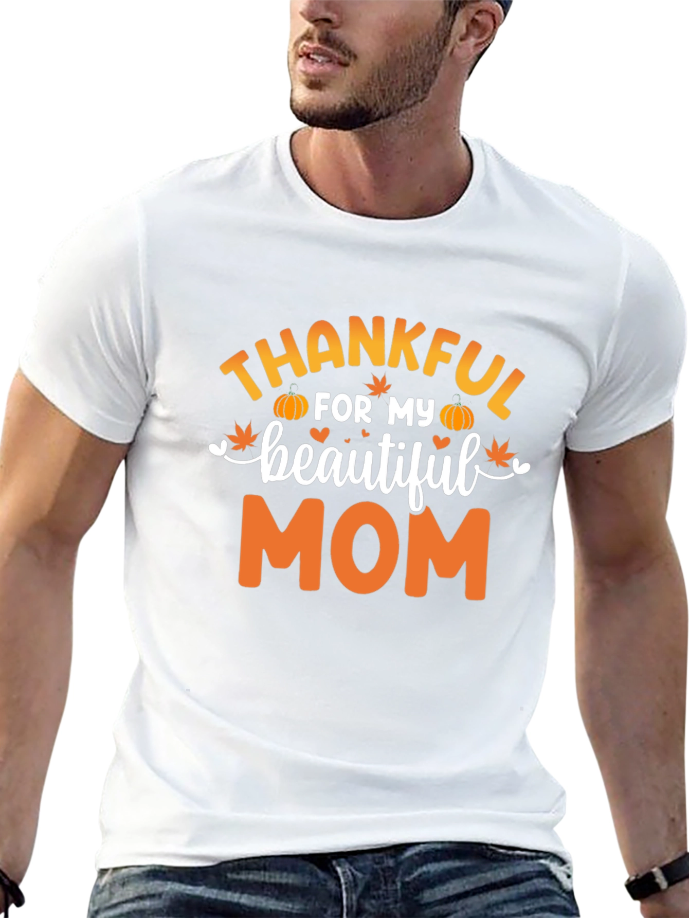 Thankful For My Beautiful Mom Black T-Shirt