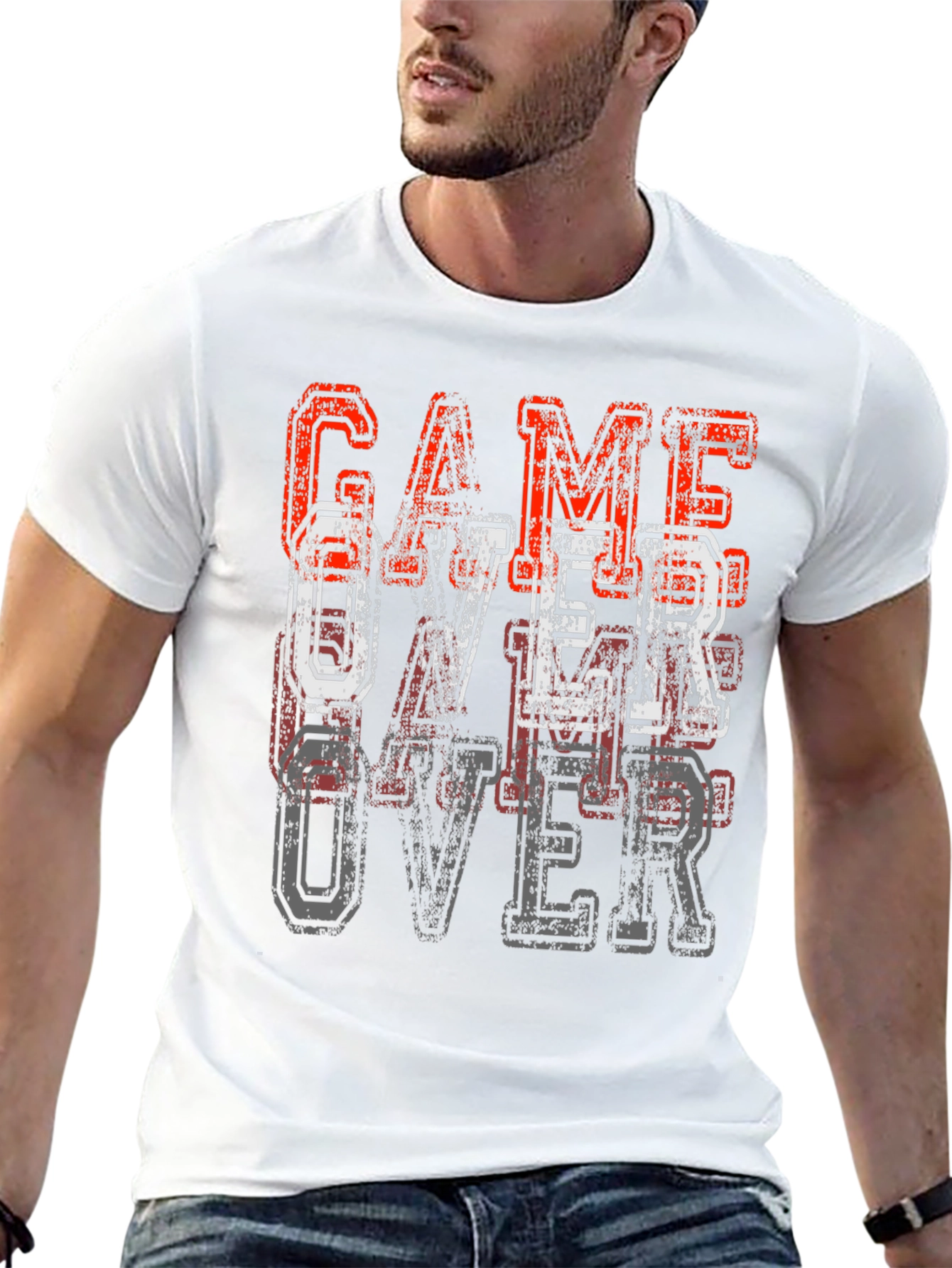 Game Over Graphic Tee - Black Cotton T-Shirt