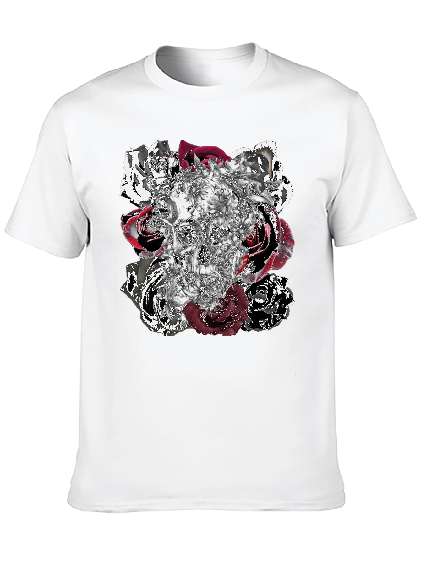 Skull Roses Graphic Tee - Unique Design