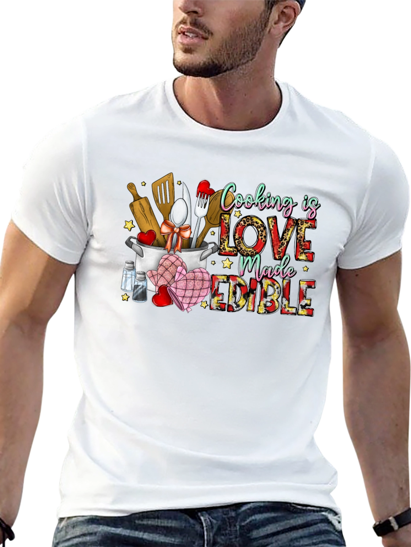 Cooking is Love Made Edible Graphic T-Shirt
