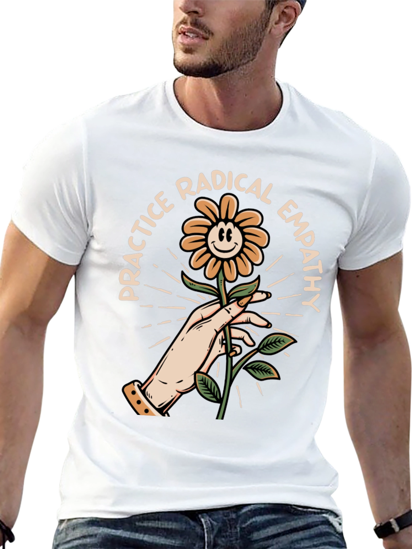 Practice Radical Empathy Flower Graphic T-Shirt