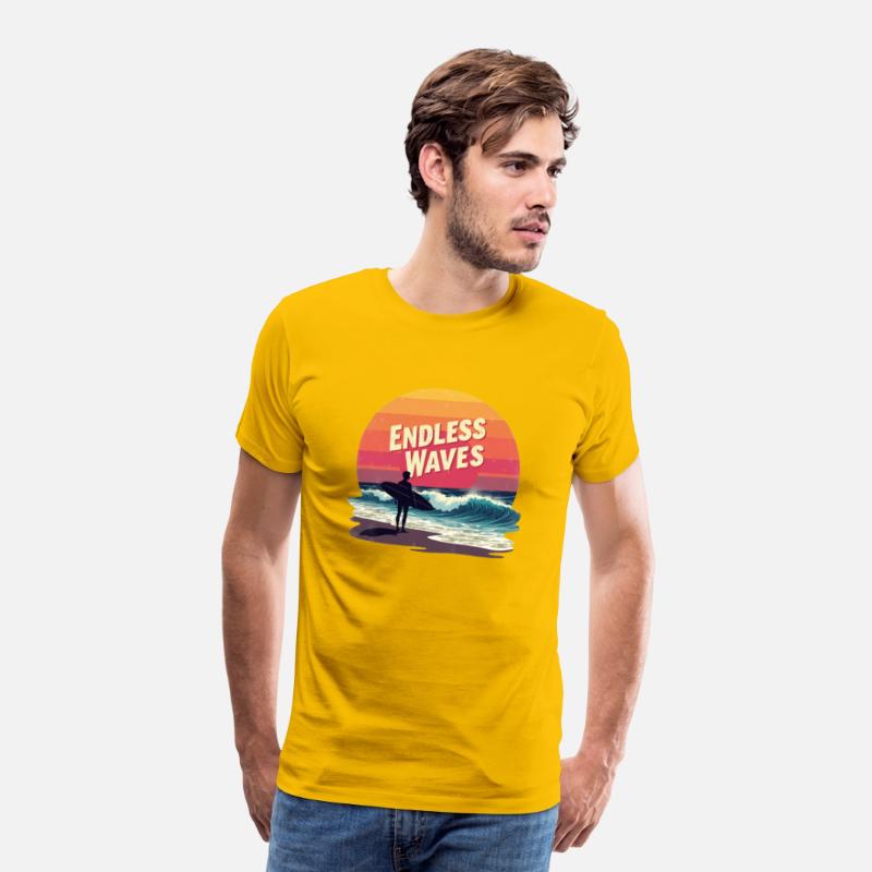 Endless Waves – Retro Surfing Sunset Design for Be