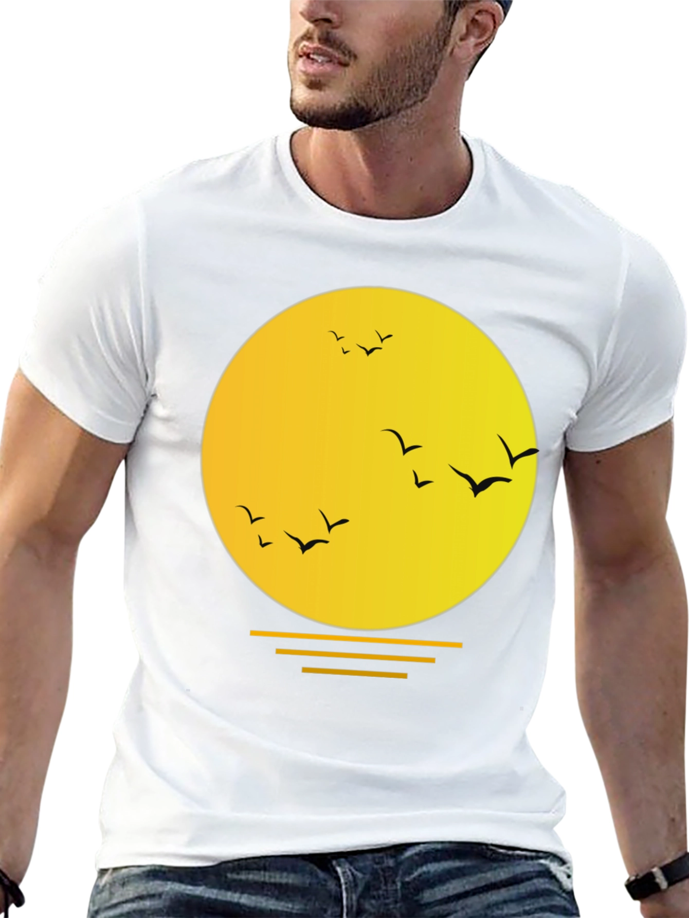 Sunset Birds Graphic T-Shirt