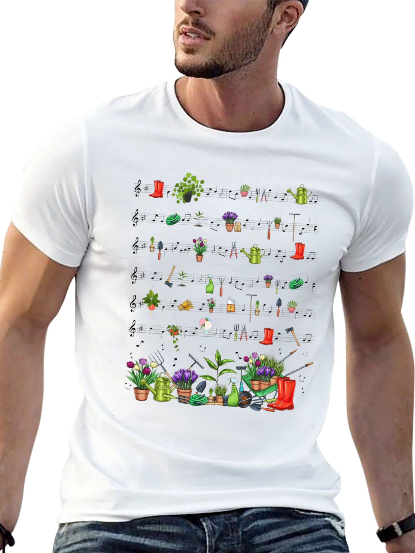 Gardening Tools & Plants Black T-Shirt