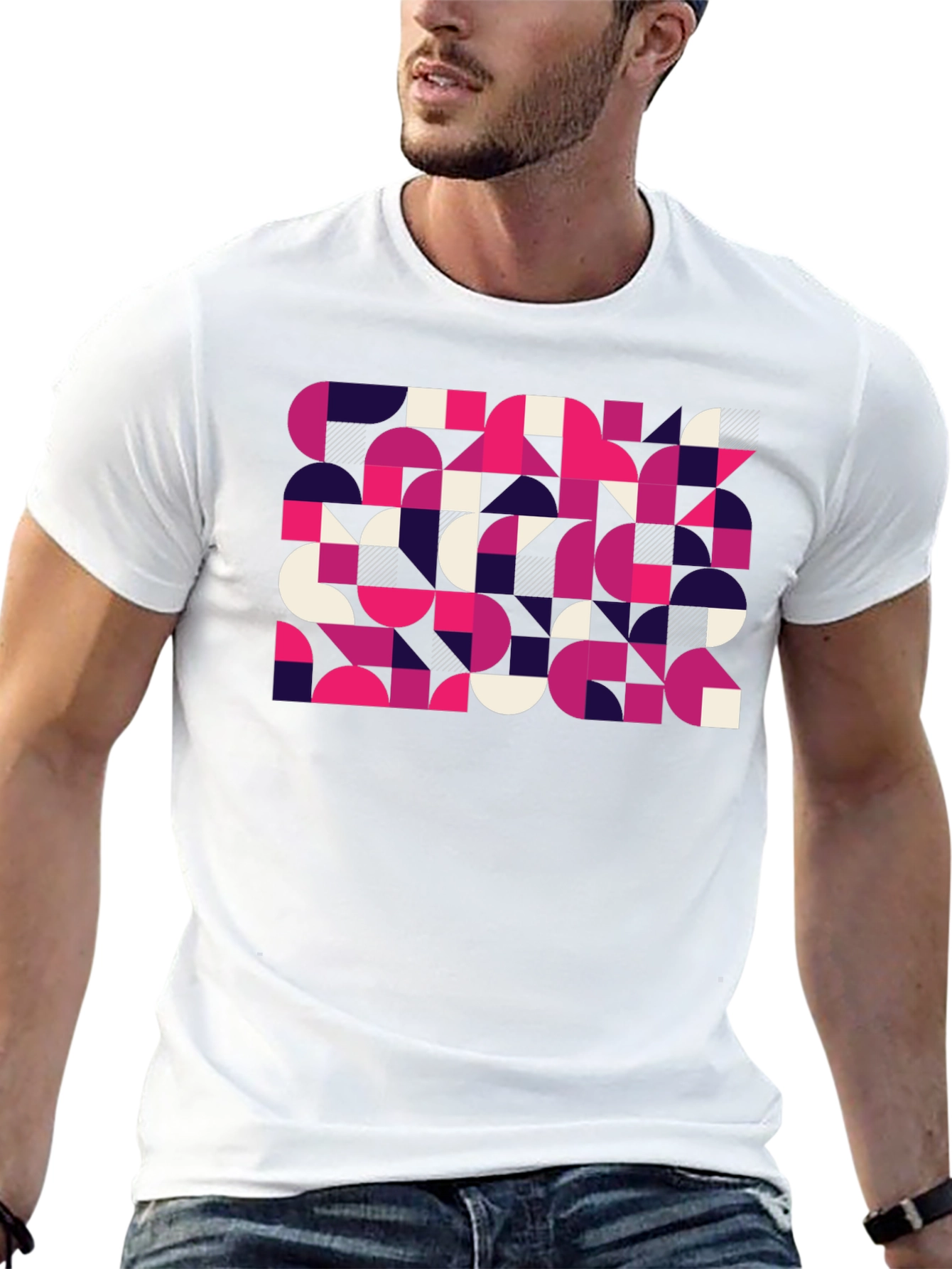 Abstract Graphic Print Black T-Shirt