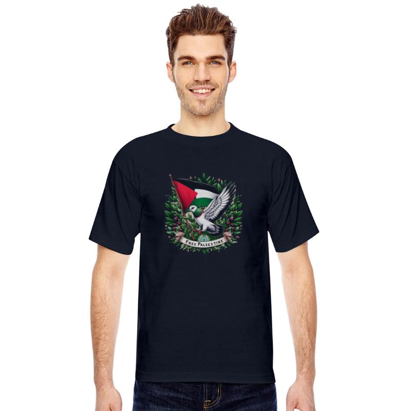 Free Palestine Flag, Pigeon holding Olive leaf