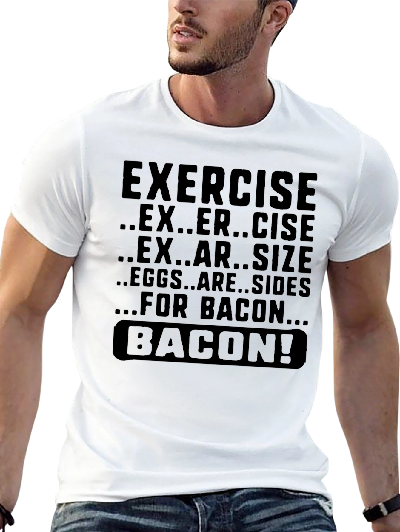 Funny Bacon Graphic Tee Shirt