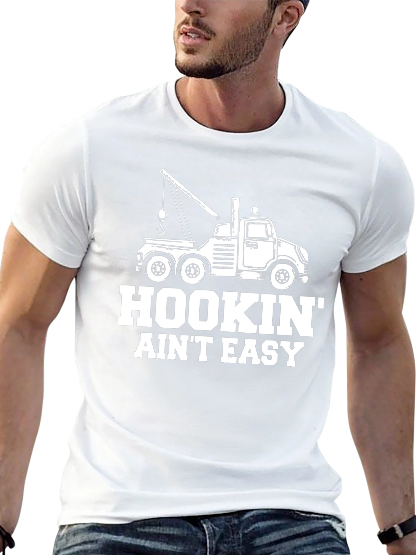 Hookin Aint Easy Tow Truck T-Shirt