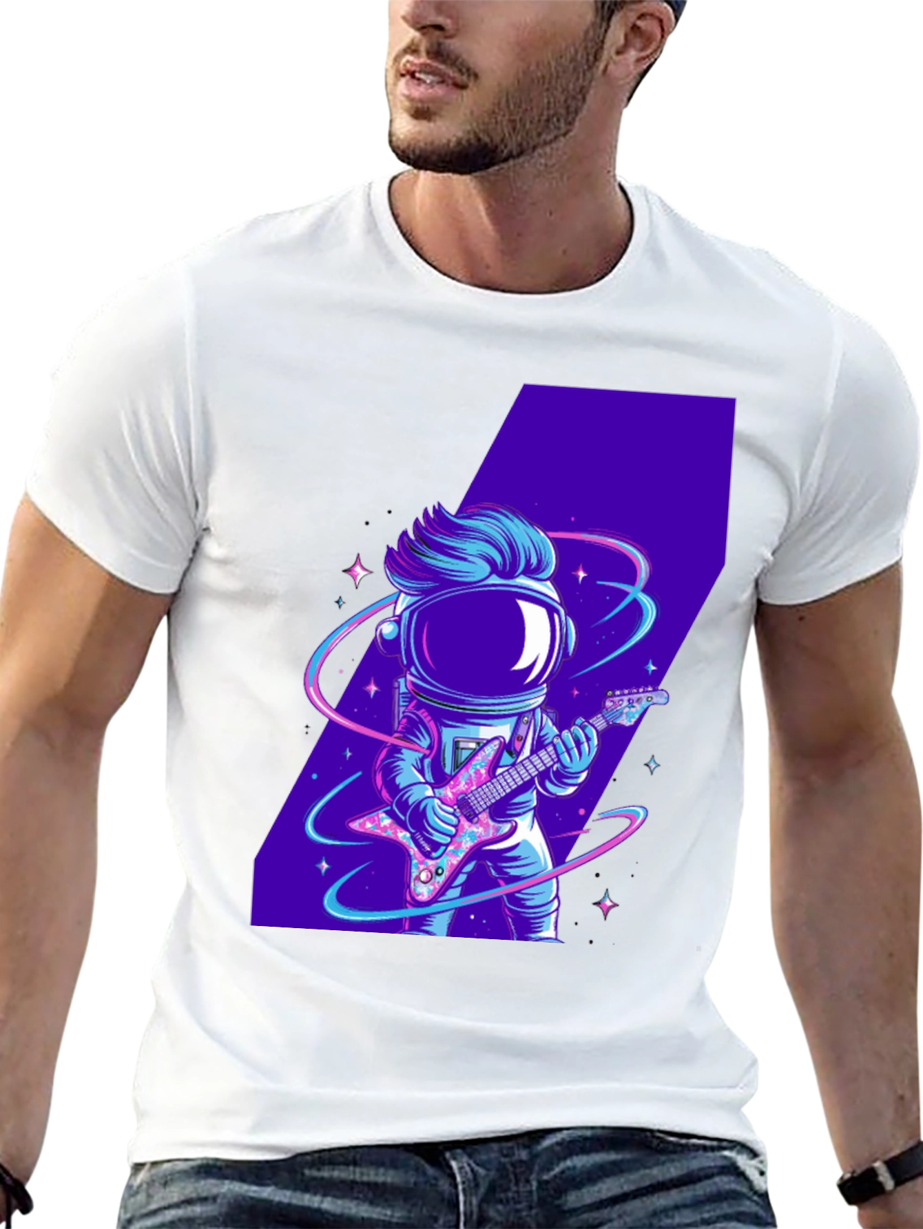 Astronaut Guitarist Graphic Tee