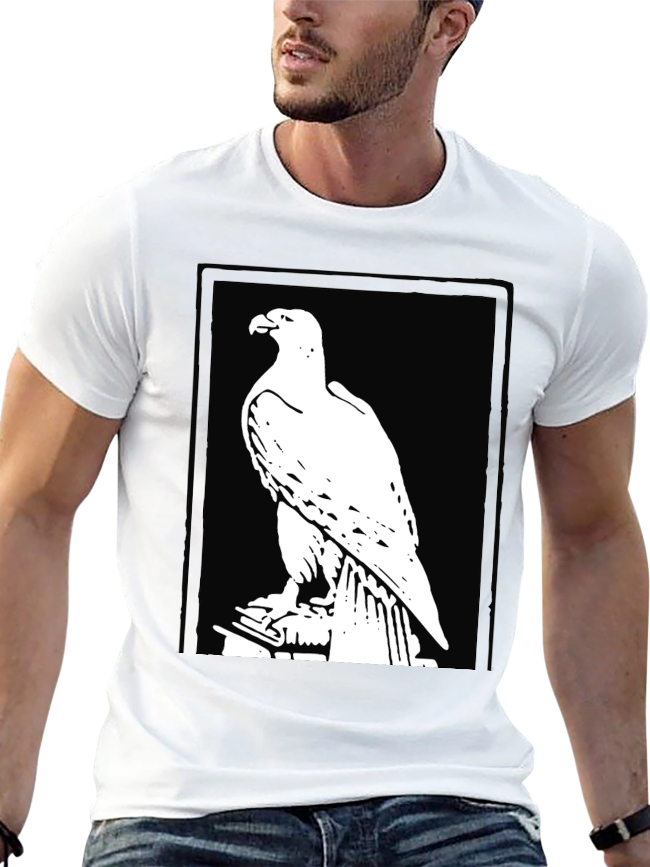 Eagle Graphic Tee - Bold Black Cotton Comfort