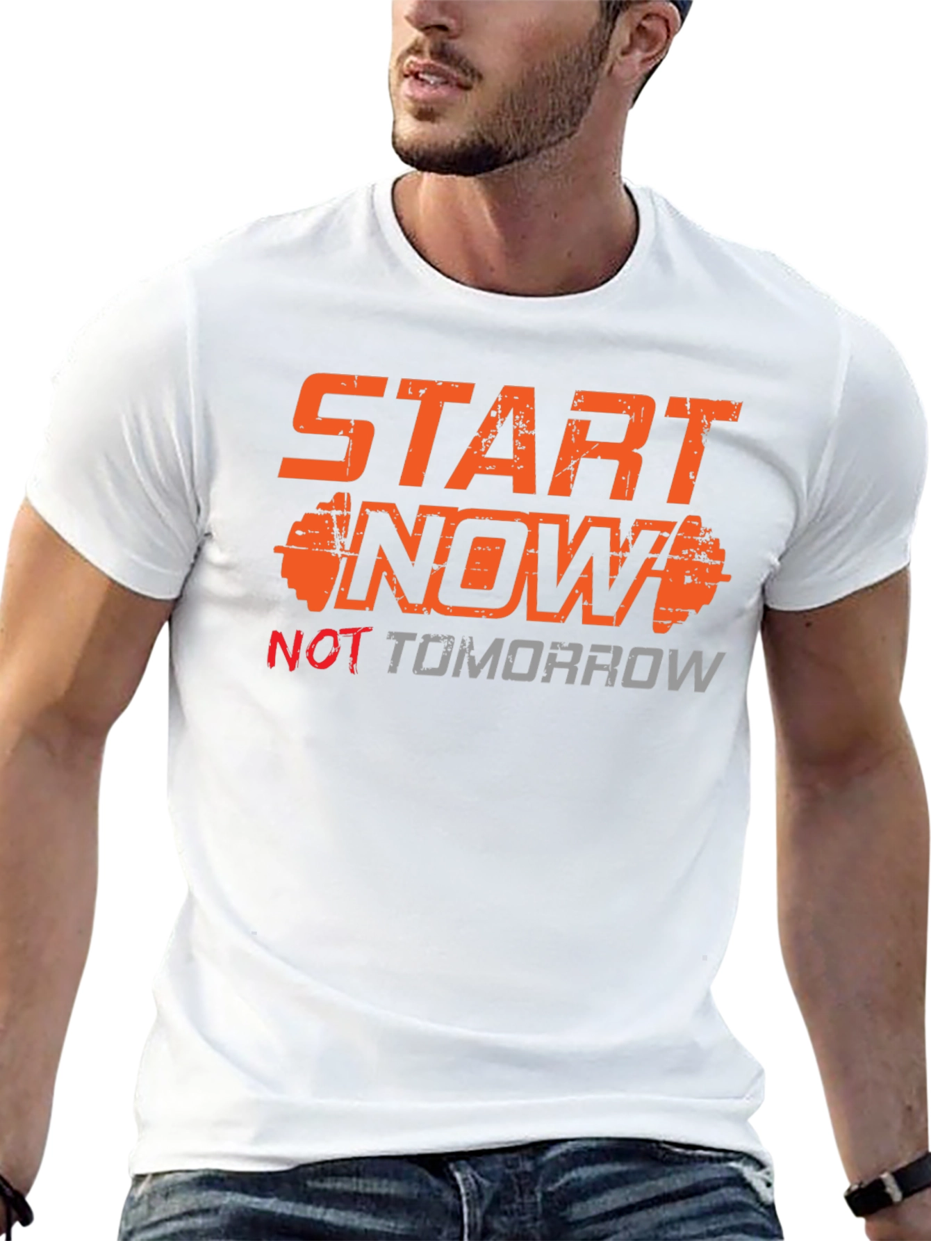 Start Now Mens Graphic Tee - Black Motivational T-Shirt