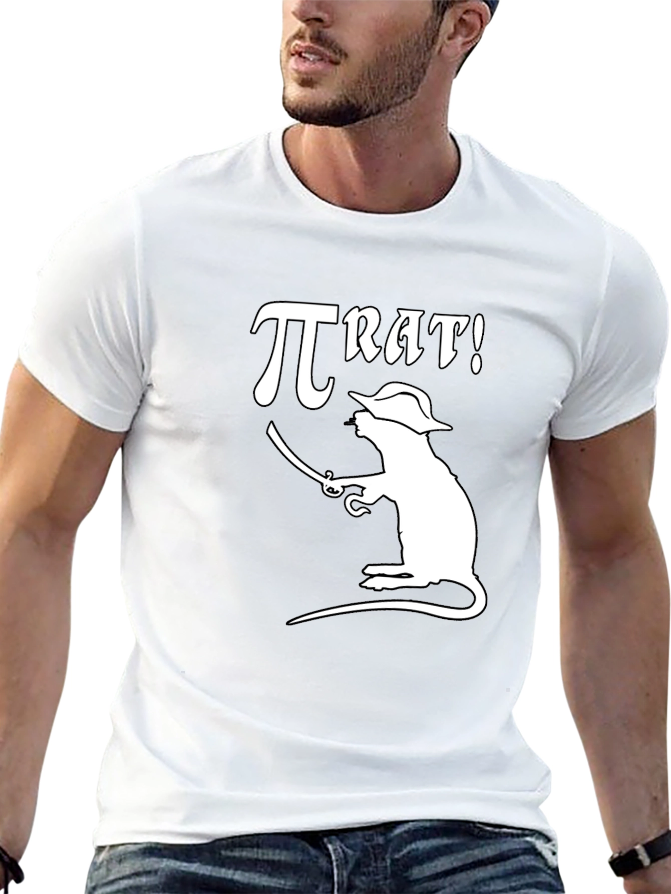 π RAT! Pirate Rat Graphic T-Shirt - Black