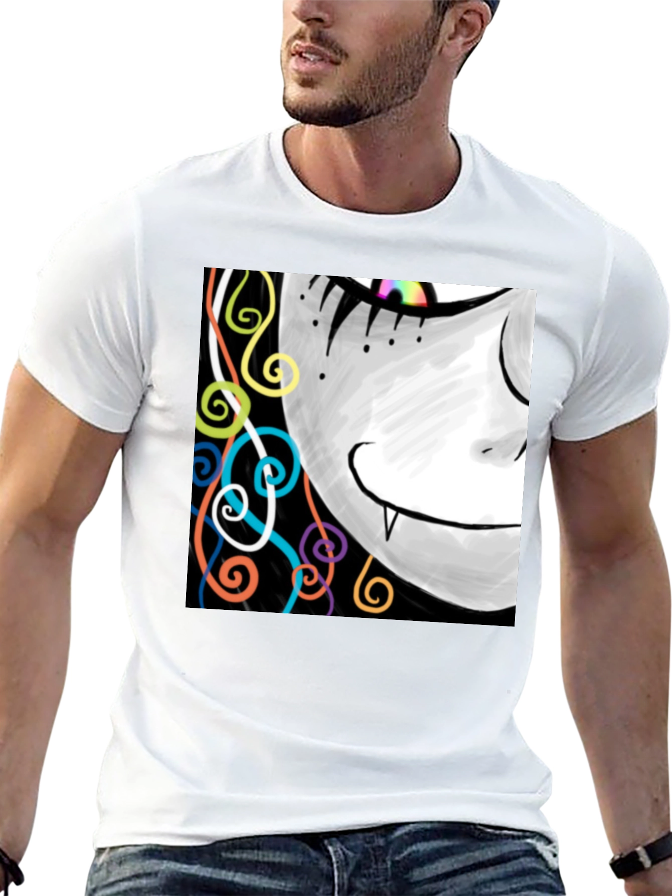Funky Vampire Tee - Artistic Graphic Print