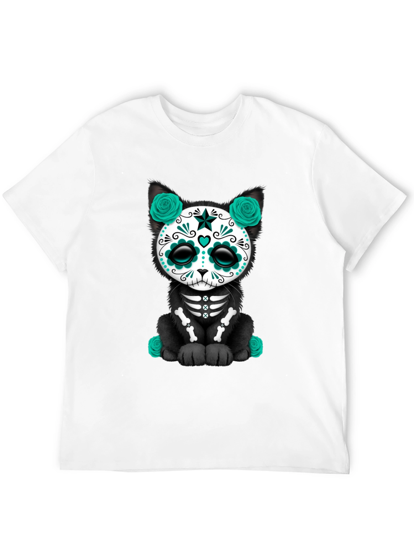 Day of the Dead Cat Graphic T-Shirt