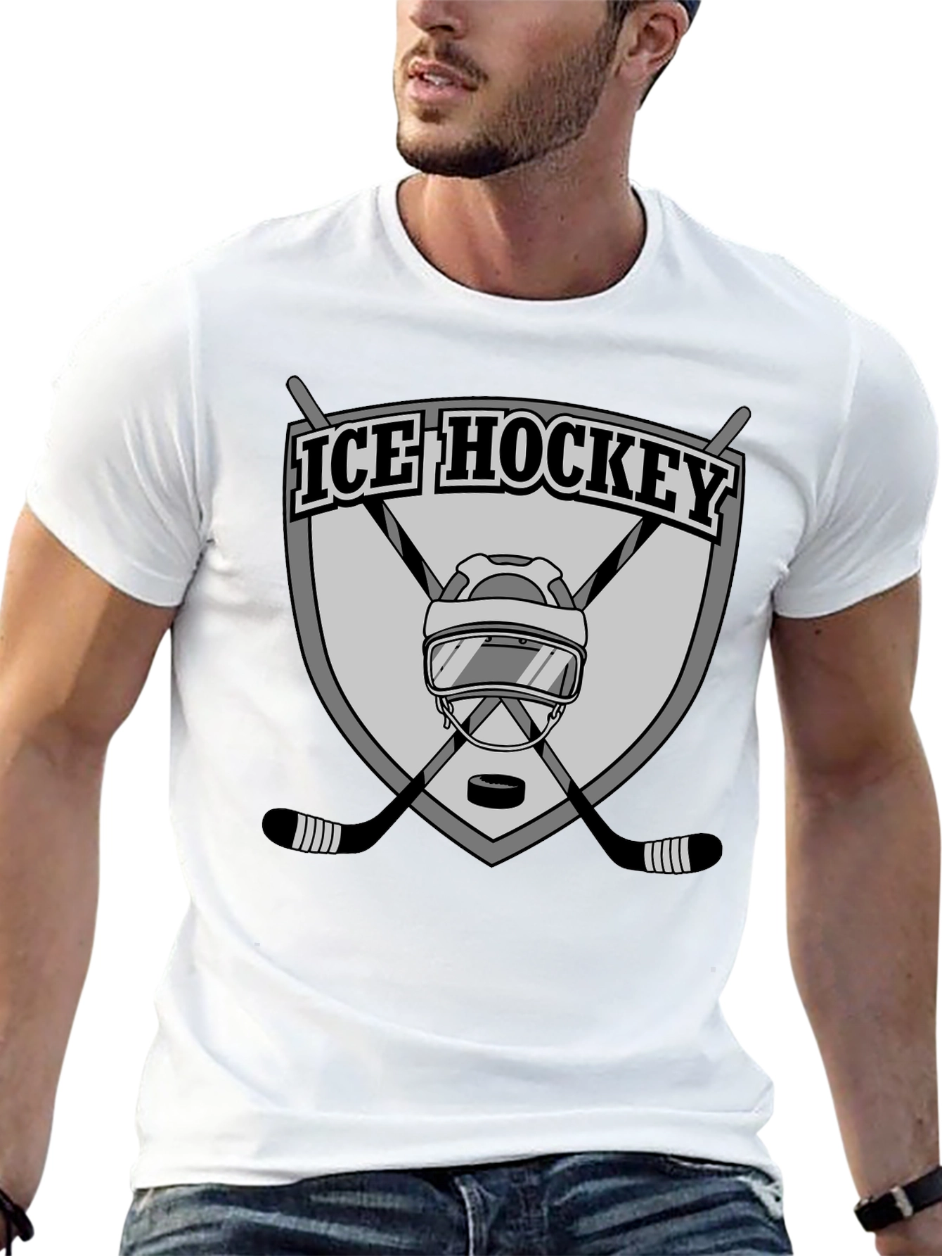 Ice Hockey Graphic Tee - Black