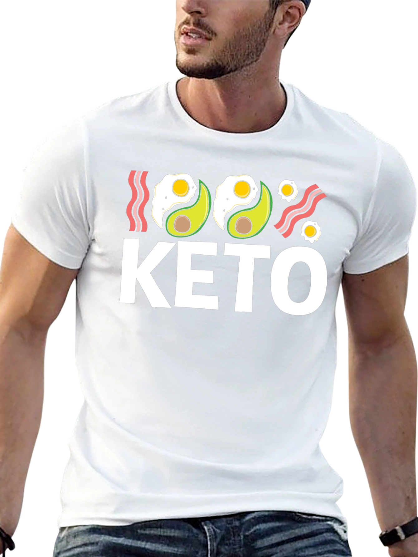 Keto Diet T-Shirt - Avocado and Eggs