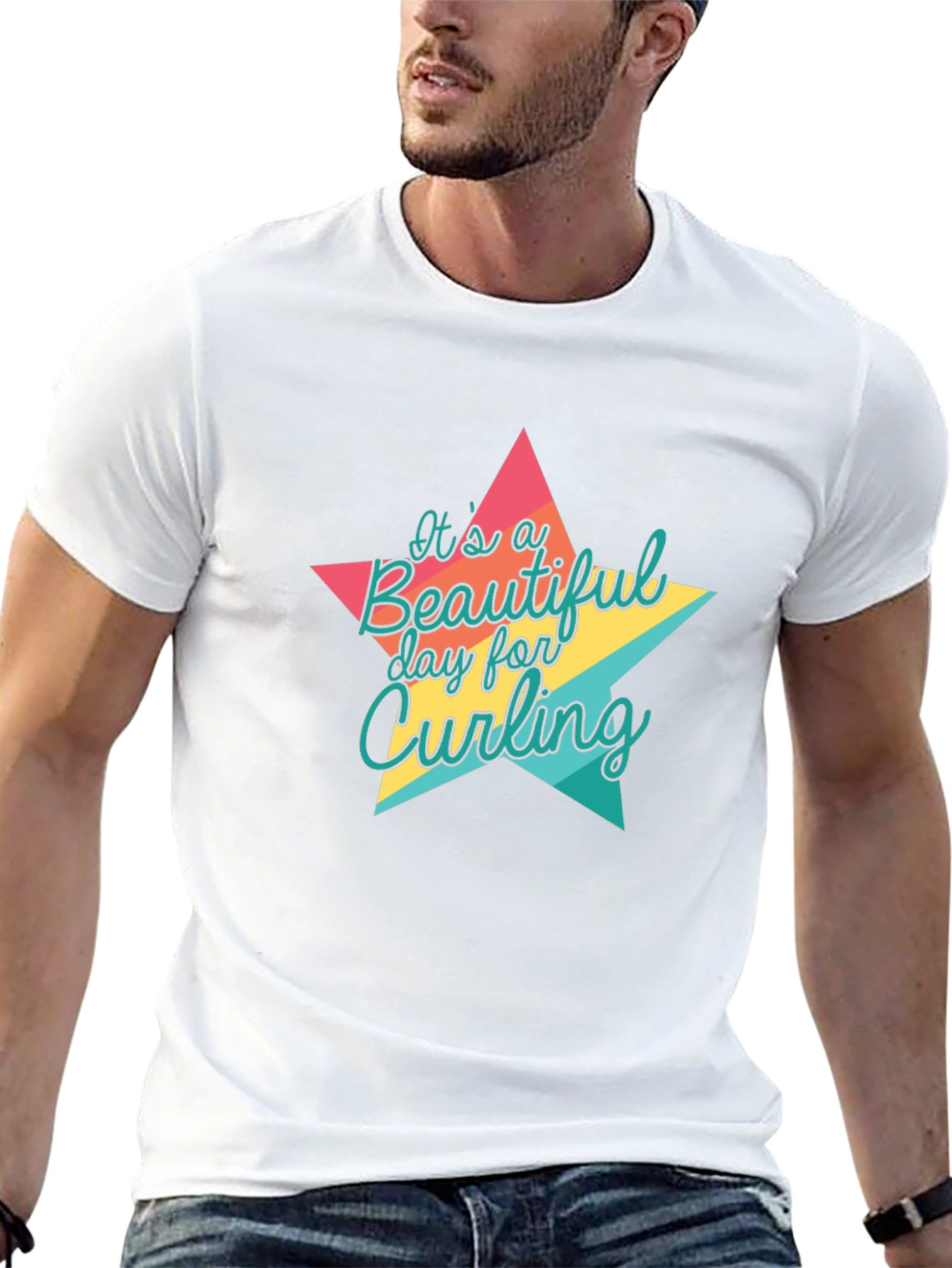 Curling Day Star Graphic Tee