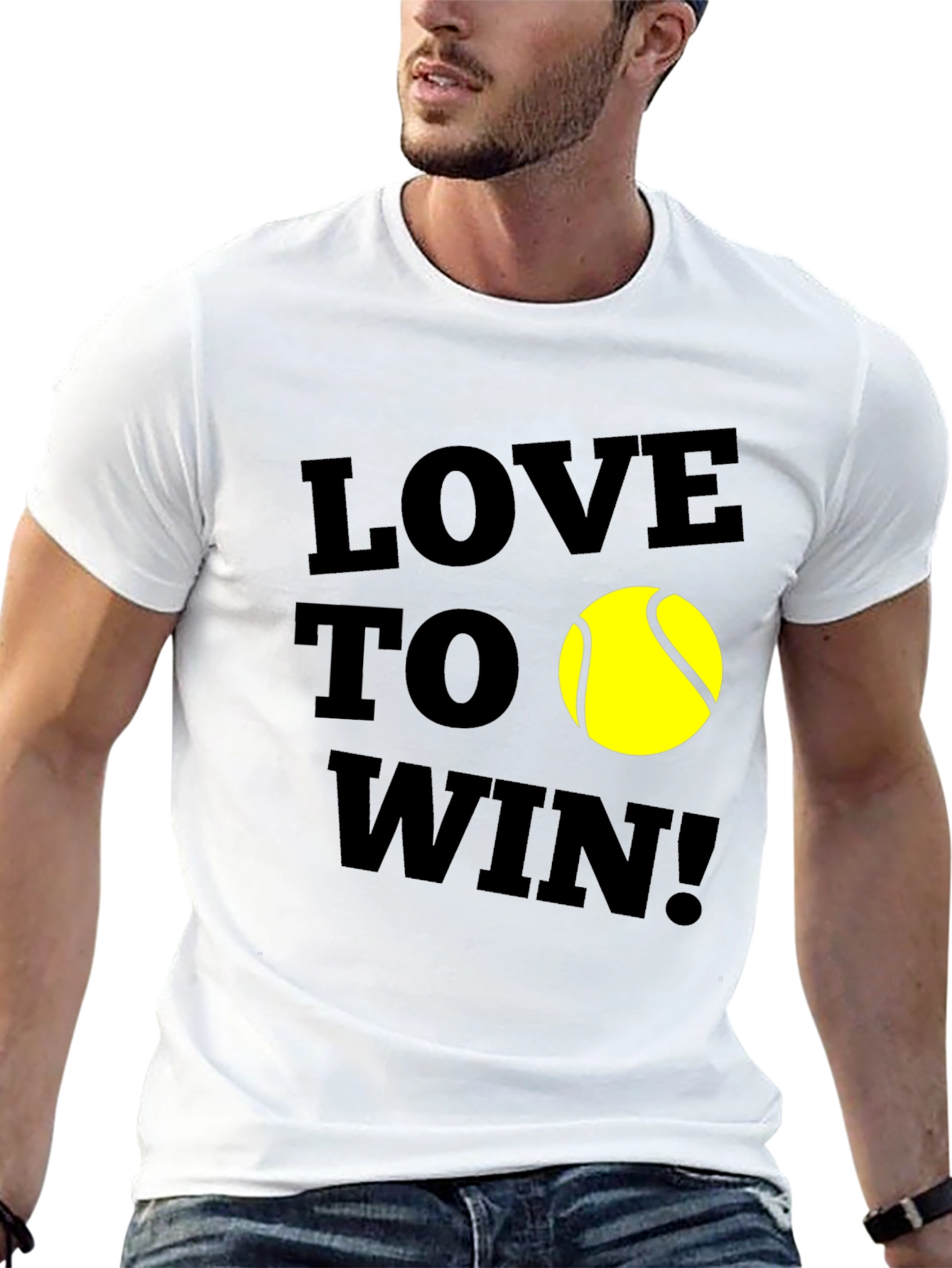 Love To Win! Tennis Graphic Tee - Black