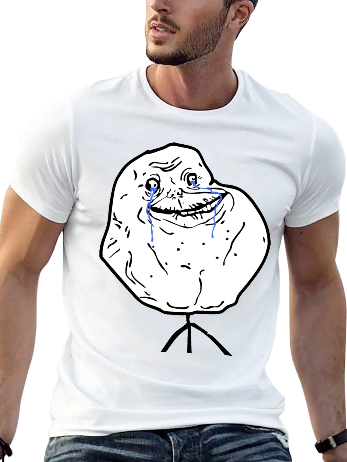 Forever Alone Meme Black T-Shirt