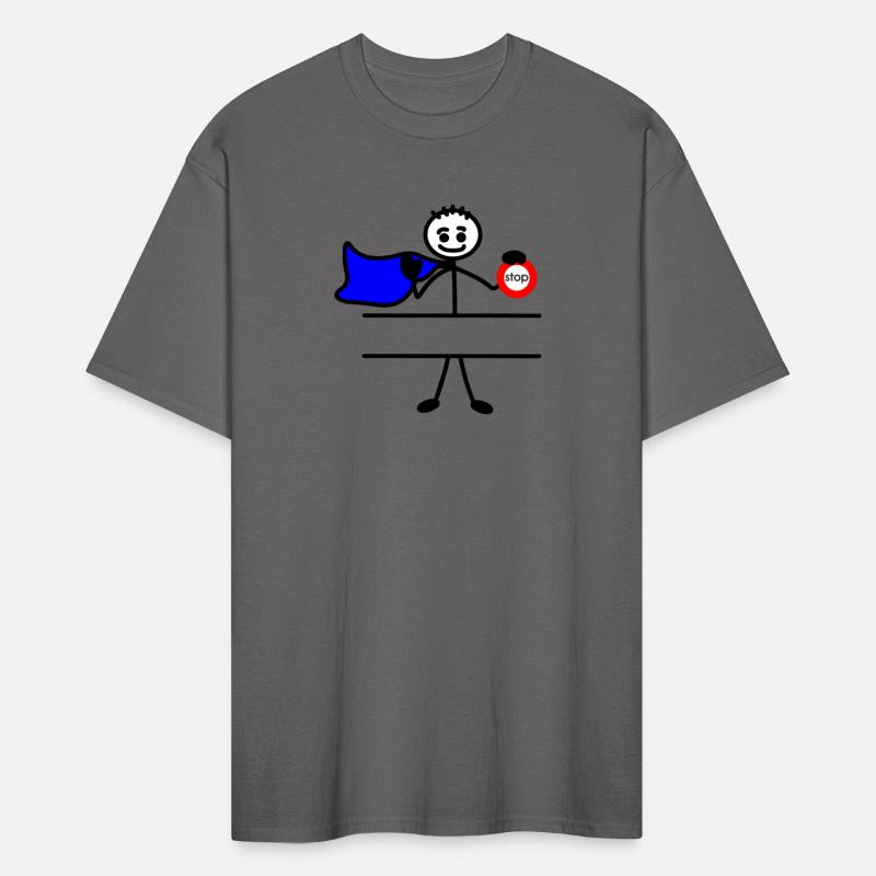 Hero with cape and sign stop