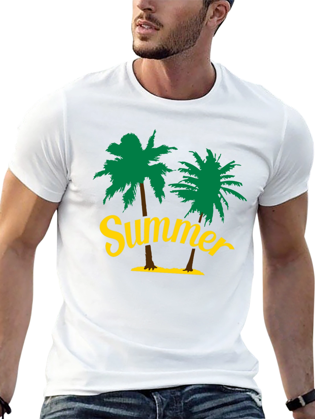 Summer Palm Tree Graphic T-Shirt