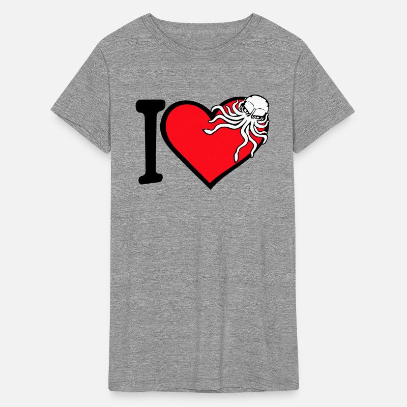 I love octopus heart symbol logo cute squid animal